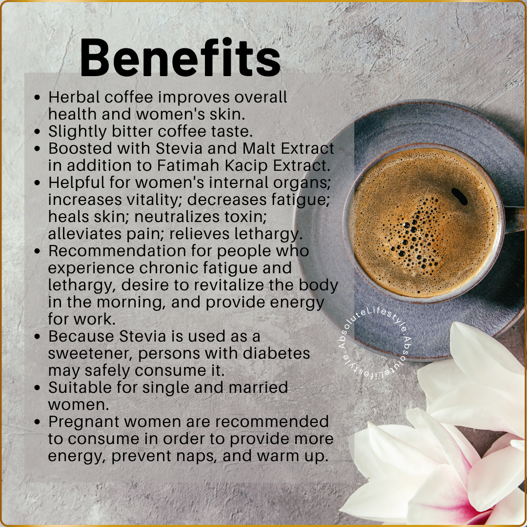 D'Folia Coffee box with 15 individual 20g instant coffee sachets for daily women's vitality