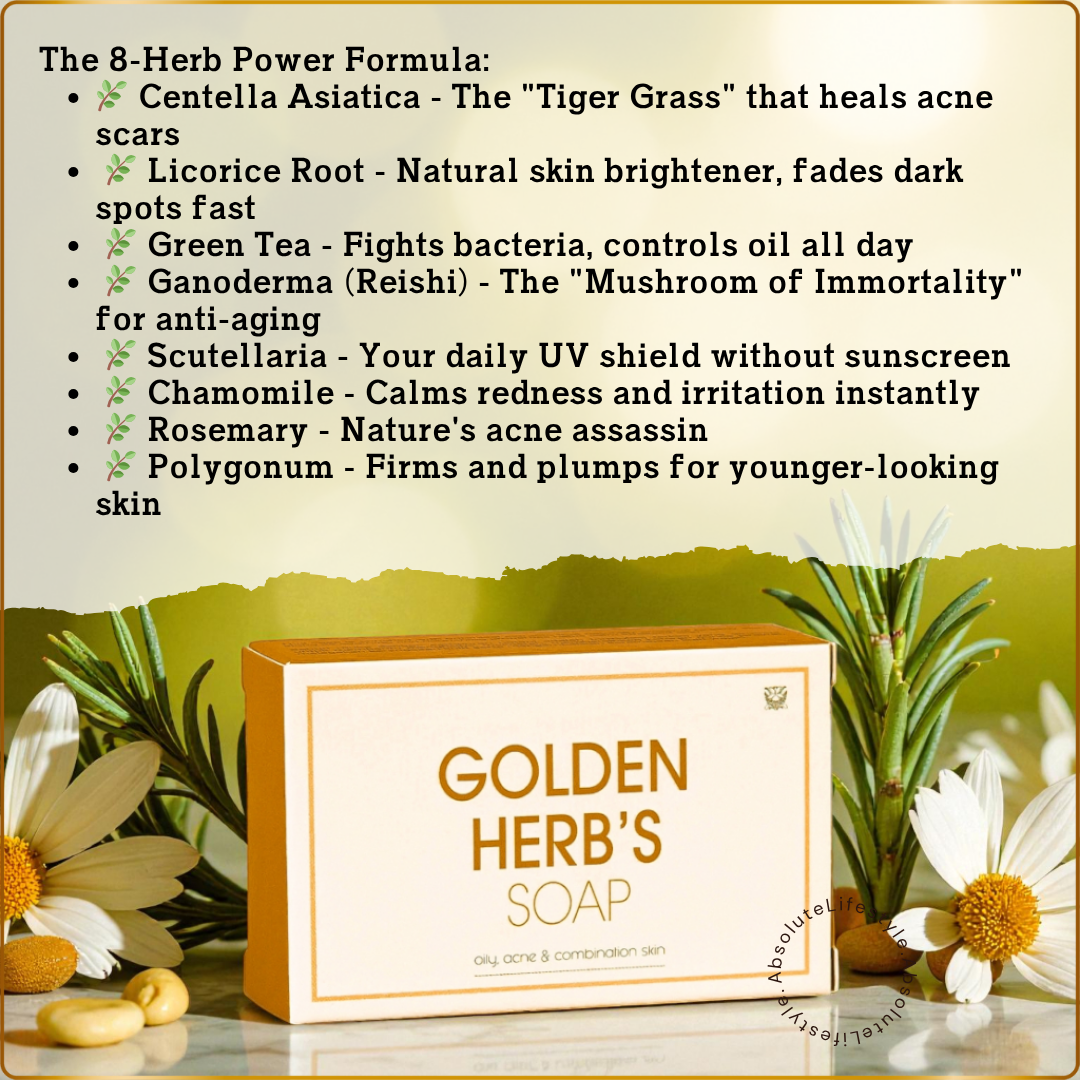 Golden Herb’s Soap with natural botanical ingredients for brightening and soothing sensitive skin