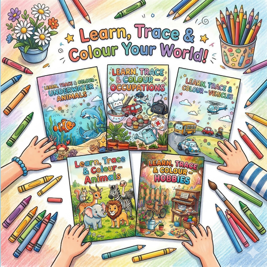 🇸🇬 [SG Seller] Color, Trace & Colour – Handmade Coloring Book with 21 Images