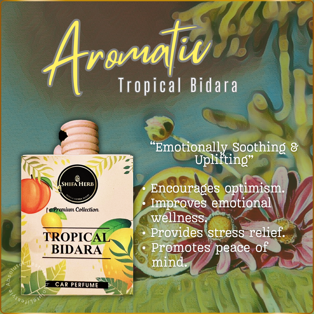 Tropical Bidara car perfume with exotic fruity blend for a refreshing and uplifting island-inspired driving mood