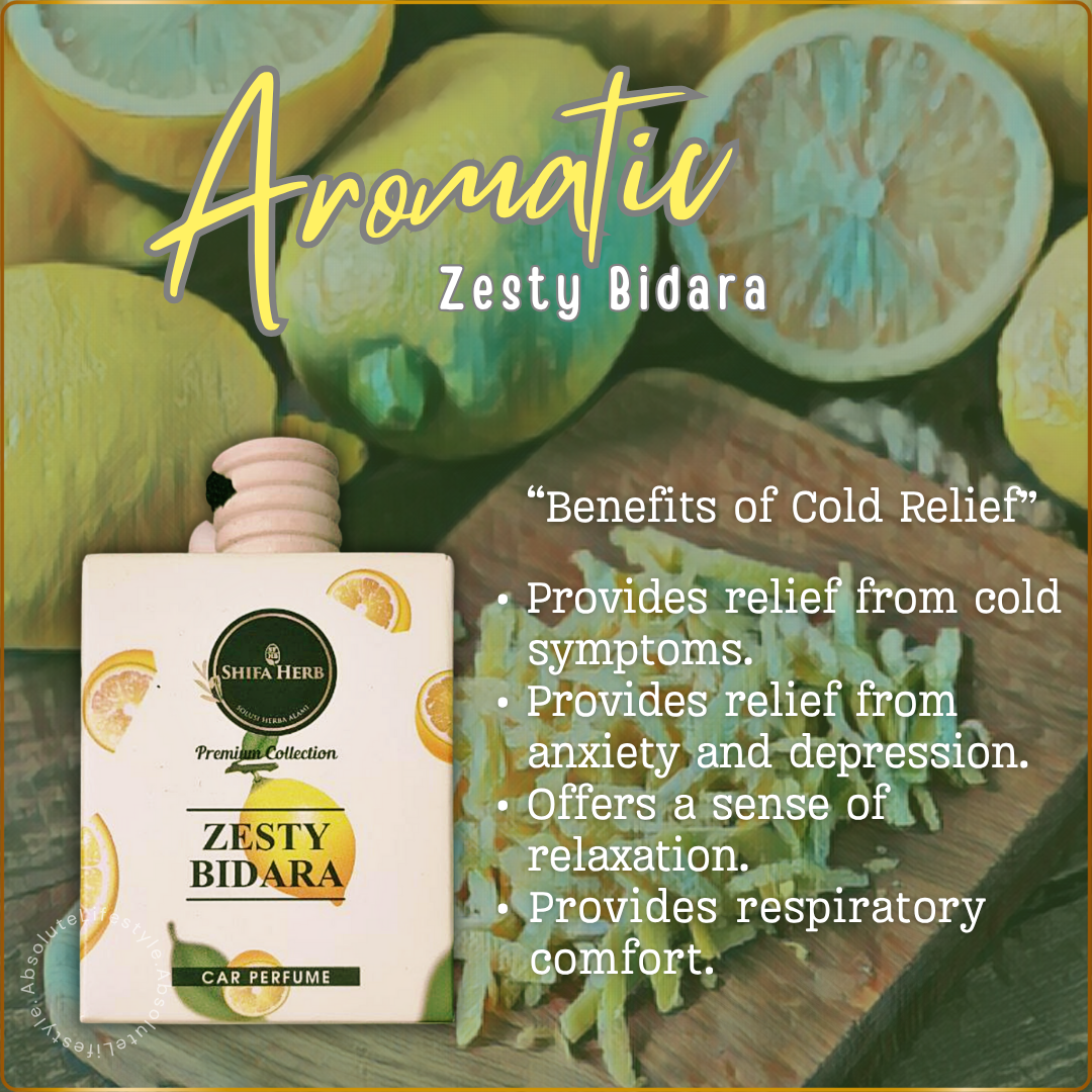 Zesty Bidara car perfume with invigorating citrus scent that refreshes the air and boosts mood during travel