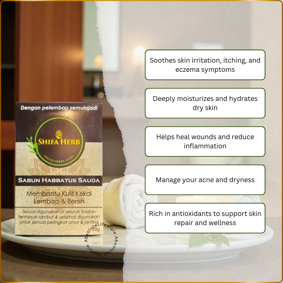 Herbal Habbatus Sauda Soap with black seed extract – antibacterial, moisturizing, and gentle for daily skin care