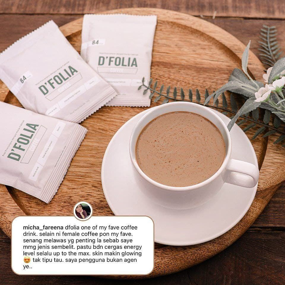 Cup of D'Folia instant coffee for women's wellness, mental clarity and uterine health