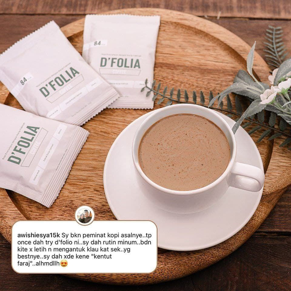 D'Folia instant coffee sachets - convenient 15-pack for women's daily health and energy needs